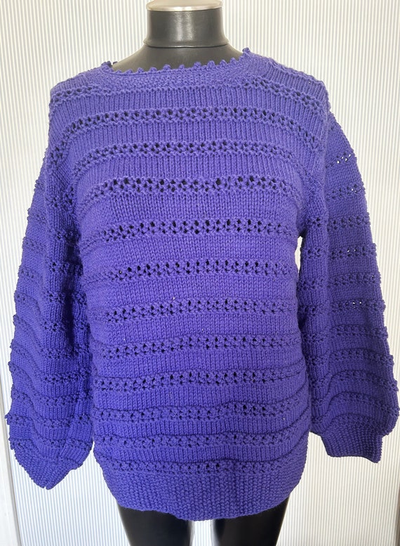 Vintage Purple Hand Knit Sweater