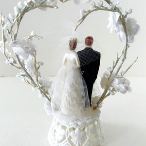 Vintage Wedding Cake Topper Bride and Groom image 2