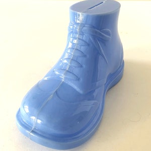 Vintage Plastic Baby Boy Shoe Bank