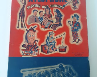 Vintage Children's Xylophone Playing and Singing Book