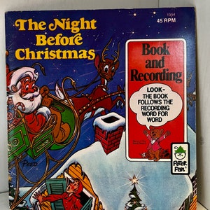 The Night Before Christmas - Vintage Book with Record