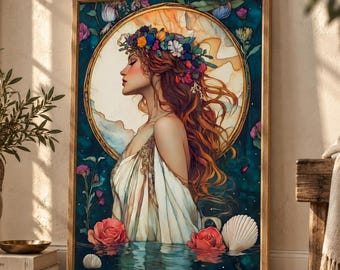 Aphrodite Wall Art, Goddess Print, Divine Feminine Decor