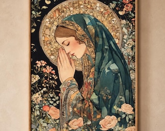 Mary Magdalene Art Nouveau Print - Divine Feminine Spiritual Wall Art
