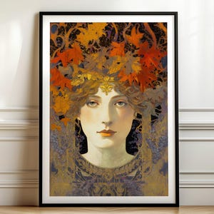 Demeter Art Nouveau Wall Art – Greek Goddess of Grain, Motherhood & Earth Print, Alphonse Mucha Inspired Divine Feminine Mythological Decor