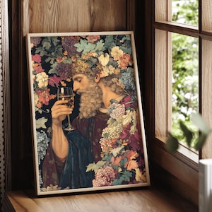 Dionysos Fine Art Print - Griechischer Gott des Weines & Ekstase Wandkunst, Mythologie Dekor, Bacchus Poster für Küche oder Bar, Dekor für Weinliebhaber