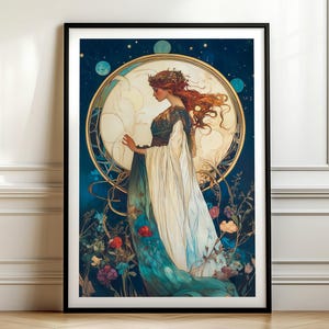 Gaia Goddess Fine Art Print - Mother Earth Wall Art,  Divine Feminine Decor, Mythology Fine Art Canvas, Divine Feminine Art, Pagan Gift