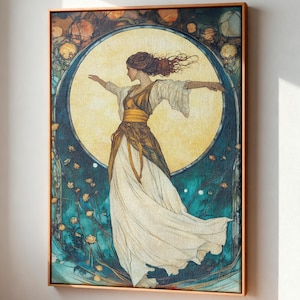 Brigid Goddess Wall Art, Celtic Goddess Print, Divine Feminine Spiritual Decor