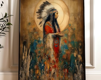 Pachamama Wall Art, Mother Earth Goddess Canvas, Sacred Feminine Decor