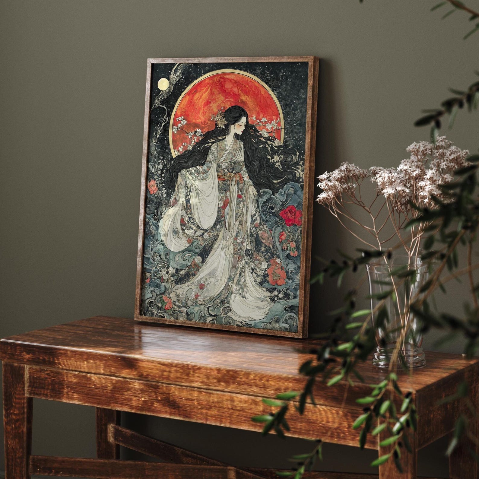 Amaterasu Japanese Goddess Art Nouveau Print, Divine Feminine Mythology ...