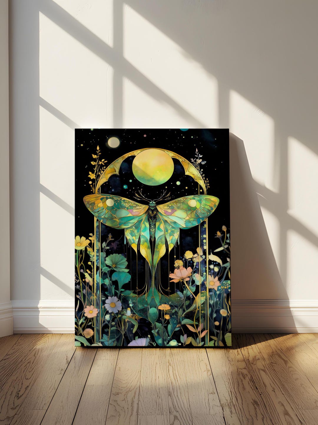 Art Nouveau Luna Moth Art Fine Art Print or Canvas Magical Decor ...