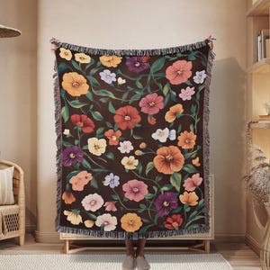 Piano Floral Woven Blanket | Surprise Song Throw | Gift for Fans | Eras Inspired Blanket | Piano Flowers Woven Cotton Tapestry | Memorabilia