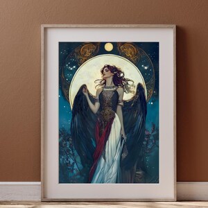 Lilith Goddess Print, Vintage Style Art Nouveau Print, Divine Feminine