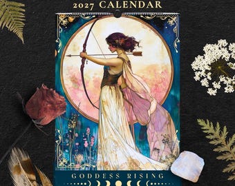 2027 Art Nouveau Goddesses Calendar | Wall Calendar with Mystical Goddess Artwork | Pagan Goddesses | Witchy Mythology Gift | Lunar Planner