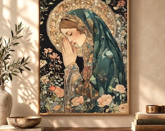 Maria Magdalena Art Nouveau print - Goddelijke Vrouwelijke Spirituele Muurdecoratie