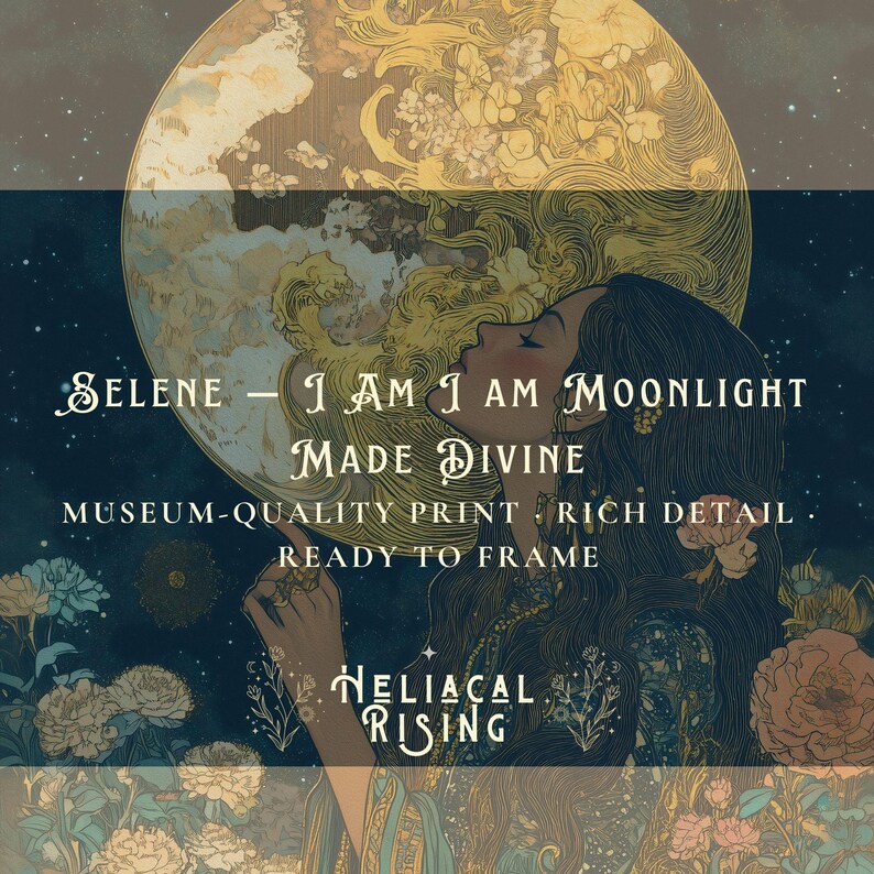 Selene Goddess Wall Art — Art Nouveau Divine Feminine Poster, Moonlight ...
