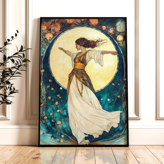 Brigid Goddess Fine Art Print - Celtic Art Nouveau Decor