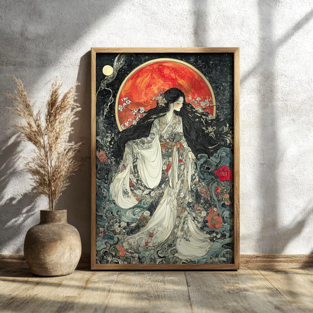 Amaterasu Japanese Goddess Art Nouveau Print, Divine Feminine Mythology ...