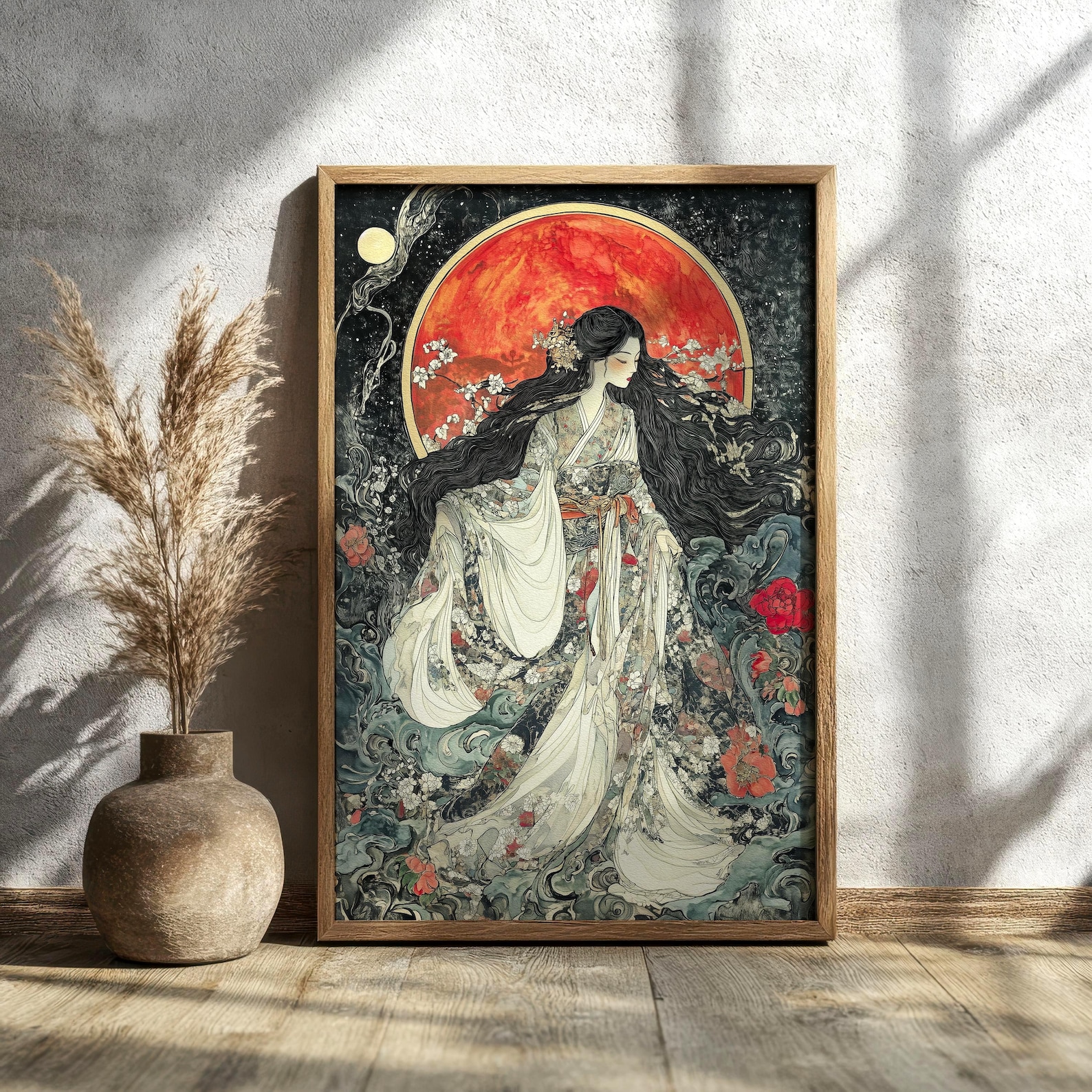 Amaterasu Japanese Goddess Art Nouveau Print, Divine Feminine Mythology ...