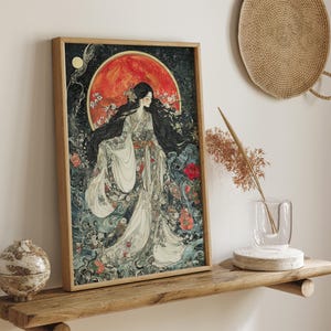 Amaterasu Japanese Goddess Art Nouveau Print, Divine Feminine Mythology ...