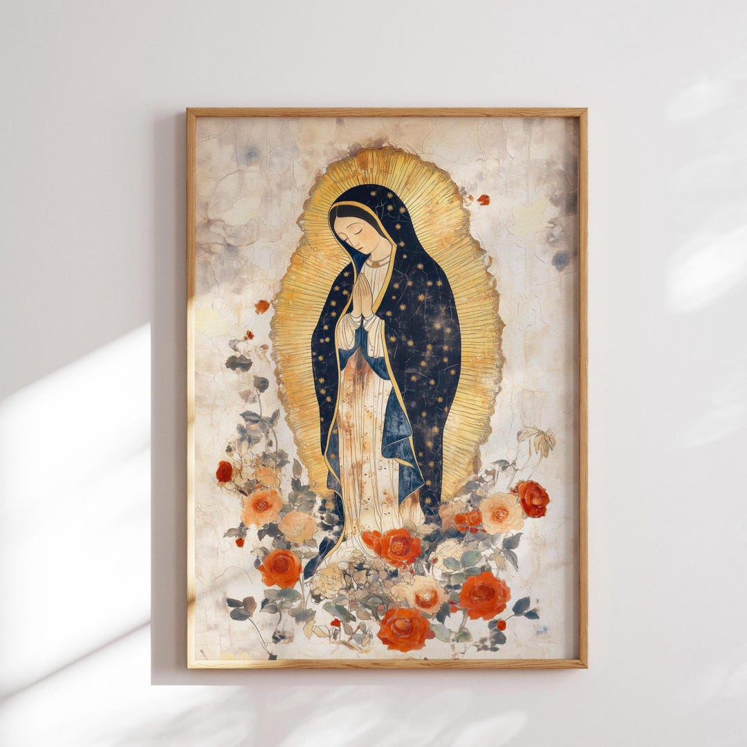 Our Lady of Guadalupe Art Print: Virgin Mary Catholic Wall Decor - Etsy