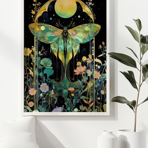 Art Nouveau Luna Moth Art Fine Art Print or Canvas Magical Decor ...