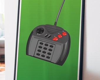 Retro Game Console Controller Art Print: Gamer Room Decor (Digital Download)