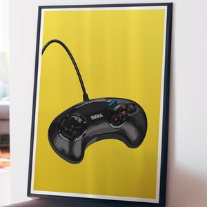 Gamer Art, Retro Video Game Console Controllers Print, Prezenty dla Gamera, Plakat do pokoju gier, Wystrój sypialni nastoletnich chłopców, Ilustracje gier wideo