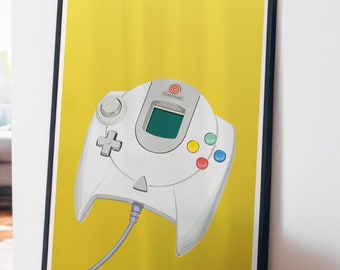 Retro Game Console Controller Art Print: Gamer Room Decor (Digital Download)