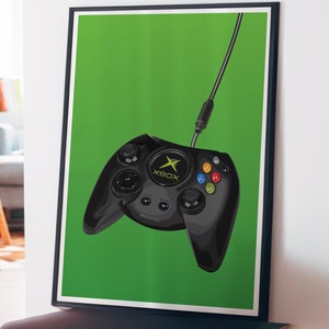 Gamer Art, Retro Video Game Console Controllers Print, Prezenty dla Gamera, Plakat do pokoju gier, Wystrój sypialni nastoletnich chłopców, Ilustracje gier wideo