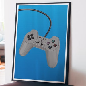 Gamer Art, Retro Video Game Console Controllers Print, Gifts for Gamer, Game Room Poster, Teen Boys Bedroom Decor, Video Game Illustrations