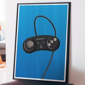 Gamer Art, Retro Video Game Console Controllers Print, Prezenty dla Gamera, Plakat do pokoju gier, Wystrój sypialni nastoletnich chłopców, Ilustracje gier wideo