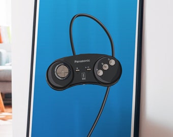 Impresión artística de un mando de juegos retro: Ilustración Panasonic 3DO (descarga digital)
