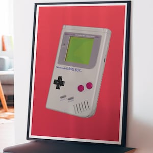 Gamer Art, Retro Video Game Console Controllers Print, Prezenty dla Gamera, Plakat do pokoju gier, Wystrój sypialni nastoletnich chłopców, Ilustracje gier wideo