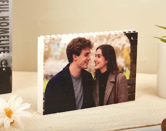 Custom Photo Building Blocks For Couples, Jigsaw Puzzle, Puzzle for Adults, Building Brick Photo Puzzle Valentines Gift