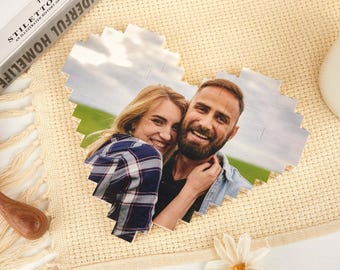 Custom Photo Puzzles Blocks Puzzles, Personalized 2 Photo Puzzle, Anniversary Gift