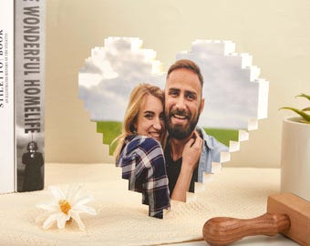 Custom Photo Puzzles Blocks Puzzles, Photo Building Blocks For Couples, Puzzle for Adults, Building Brick Photo Puzzle Couple Gifts
