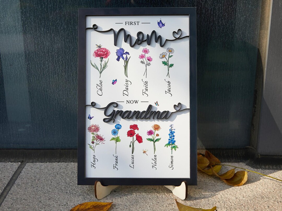 Personalized Birth Month Flowers Mothers Day, Custom Grandma's Garden Wooden Sign, Gift For Antie, Gift For Grandma, Mother's Day Gift - Canada
