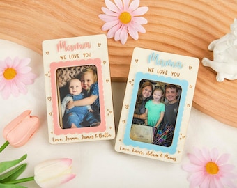 「愛してる」フォトマグネット、お母さんとおばあちゃんへの心温まる贈り物、家族写真用のかわいい冷蔵庫マグネット、母の日の贈り物