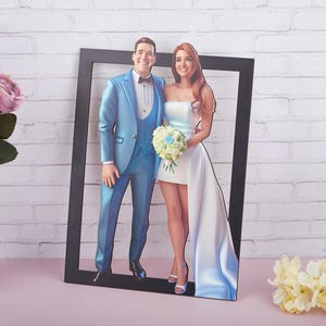 Personalized cartoon couple 3D wooden mural,Pet cartoon portrait,3D wooden cartoon family wall painting,Custom cartoon,Valentine's Day gift