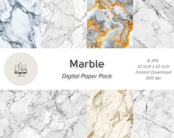 Marble Background Digital Paper Pack: Textured Art (Instant Download)