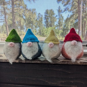 Crochet Gnome Amigurumi, handmade, plushie, stuffed animal, home decor, multiple colors