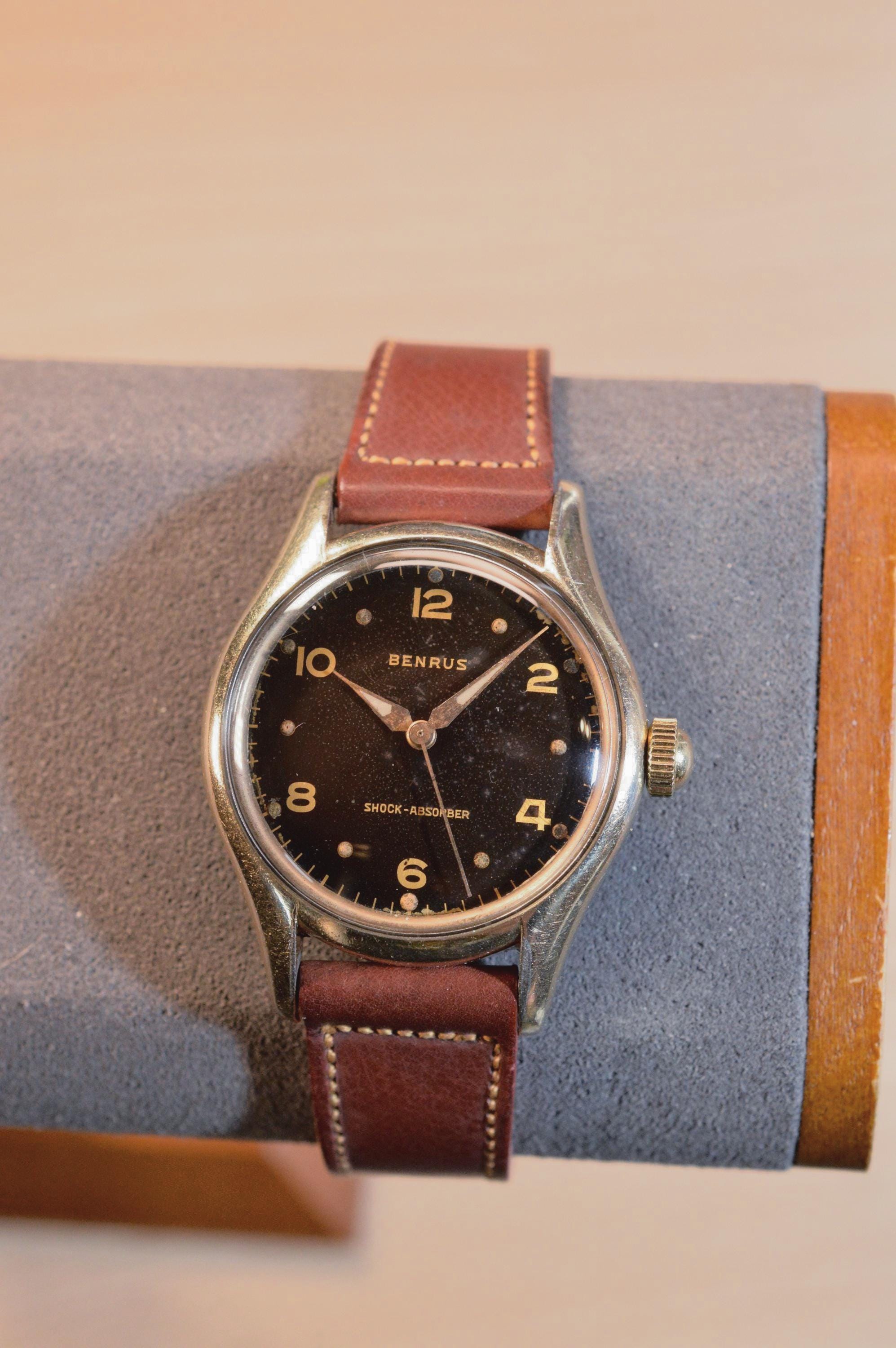 希少【1940年代頃】BENRUS ベンラス 10Kメッキゴールド スイス製17石