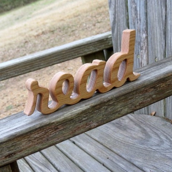 wood read sign shelf sitter word art Etsy