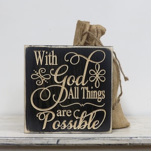 with God all things are possible sign,with God all things,with God,God,bible verse,Matthew 19 26,sign,bible verse sign,wood sign,home decor,