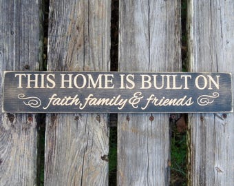 faith family friends sign,faith,friends,family,home decor,family sign,wood sign,wall decor,wood,faith sign,friend sign,friends sign,signs