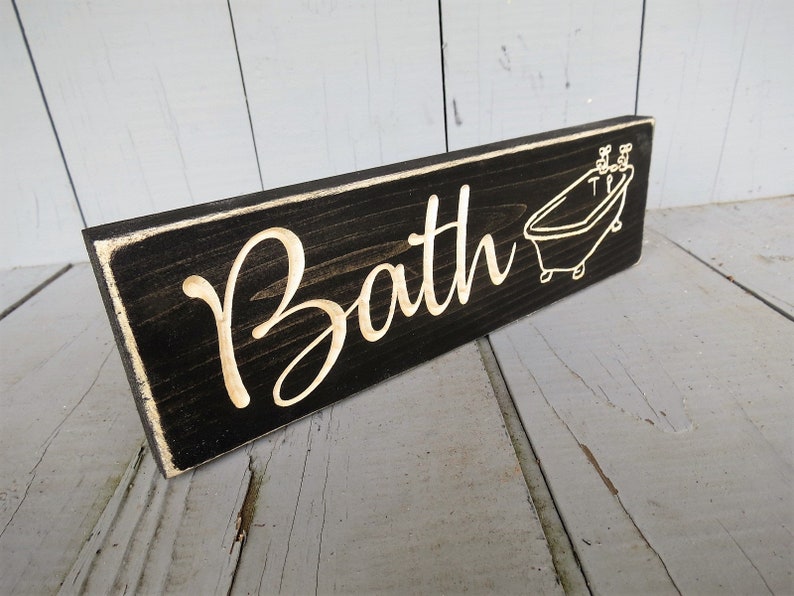 Bath Sign Bathroom Sign Bathroom Decor Wood Sign Bathroom Etsy