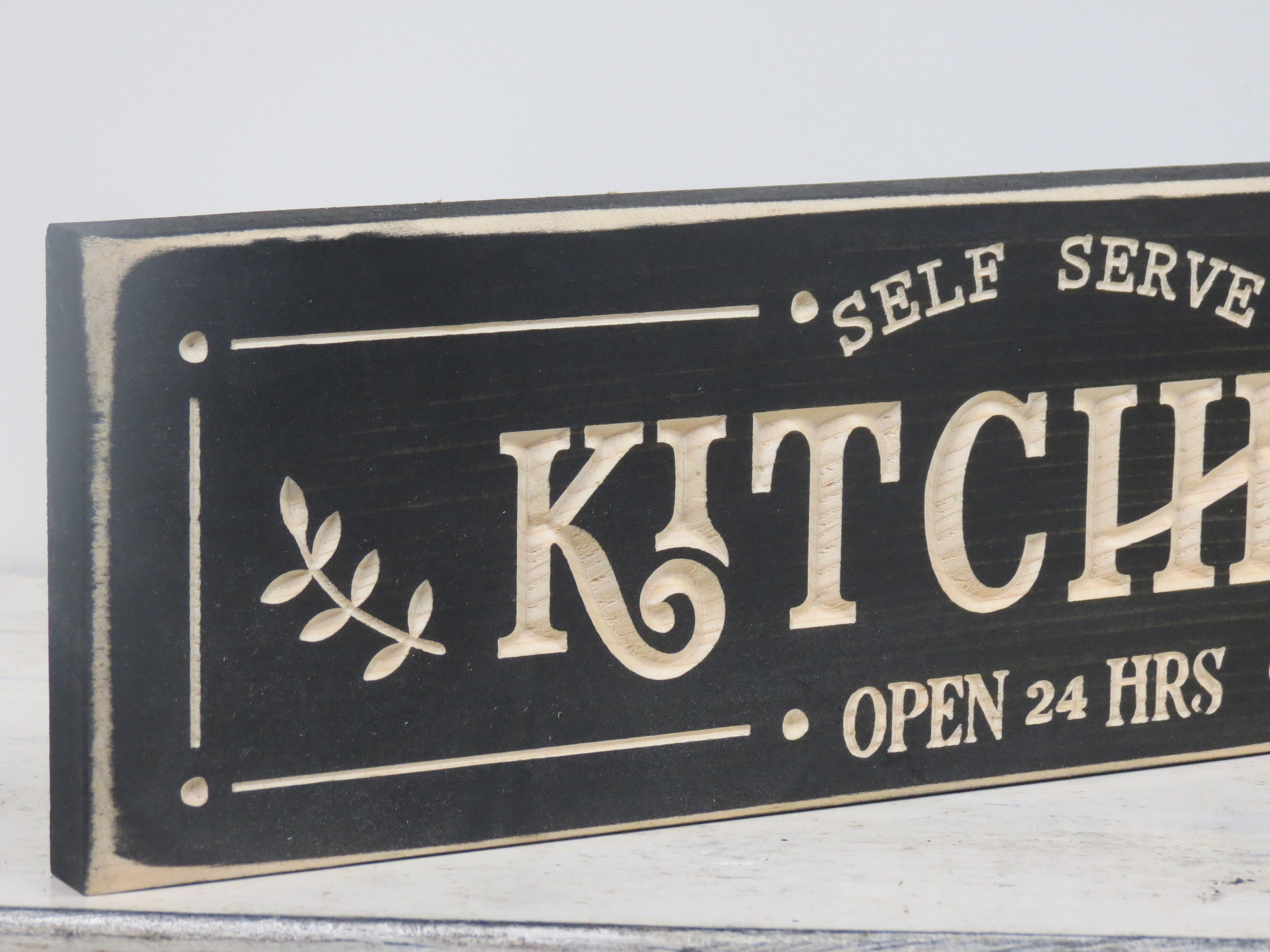 Table Service Only Sign Kitchen Serve Yourself Lightly Distressed Wood Sign - Etsy