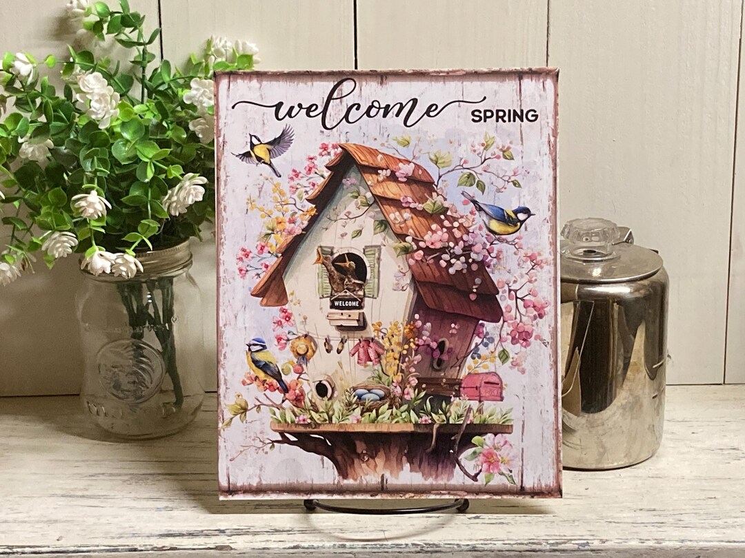 Welcome Spring Wood Wall Hanging Sign, Springtime, Sign for Spring ...