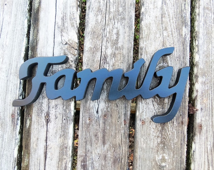 Wooden Family Wall Hanging Sign Choice of Colors Distressed or Etsy