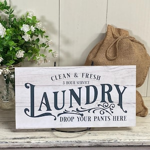 clean and fresh laundry wall hanging wood sign, gifte for wife, housewarming gift, sign for laundry room, laundry wood sign, wash clothes